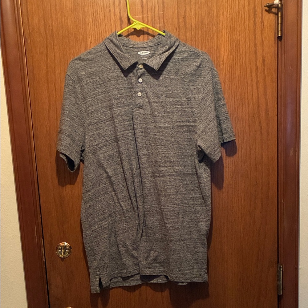 Old Navy Heathered Gray Polo Shirt